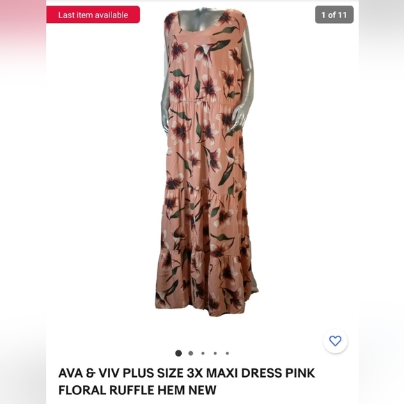 AVA & VIV Salmon Pink Maxi Dress - Picture 3 of 8